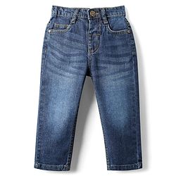 Babyhug Cotton Woven Full Sleeves Checks Shirt & Denim Jeans Set - Blue