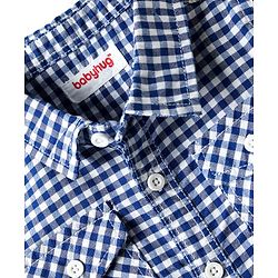 Babyhug Cotton Woven Full Sleeves Checks Shirt & Denim Jeans Set - Blue