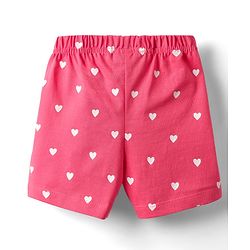 Babyhug Cotton Knit Half Sleeves Shorts Night Suit With Fresh Text Print & Bow Applique  - Yellow & Pink