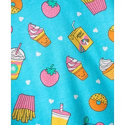 Babyhug Cotton Knit Half Sleeves Co-Ord Night Suit With Tropical Print - Light Blue