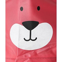 Babyhug Full Sleeves Hooded Raincoat With Tiger Print - Red