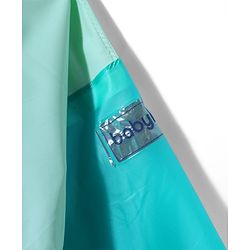 Babyhug Full Sleeves Hooded Raincoat with Teddy Print - Aqua Blue