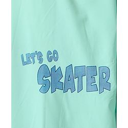 Babyhug Full Sleeves Hooded Raincoat with Teddy Print - Aqua Blue