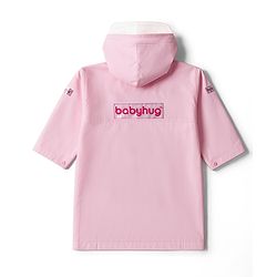 Babyhug Full Sleeves Hooded Raincoat With Bunny Print - Pink