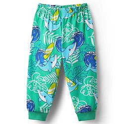Babyhug Cotton Knit Half Sleeves Co-Ord Night Suit With Dolphin & Leaf Print - Green