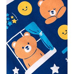 Babyhug Cotton Knit Half Sleeves Co-Ord Night Suit With Animal  Print - Navy Blue