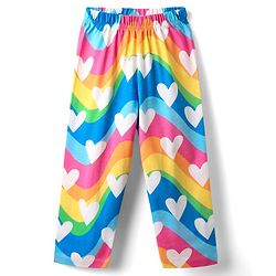 Babyhug Cotton Knit Half Sleeves Co-Ord Night Suit With Heart Print - Pink & Blue