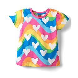 Babyhug Cotton Knit Half Sleeves Co-Ord Night Suit With Heart Print - Pink & Blue