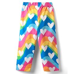 Babyhug Cotton Knit Half Sleeves Co-Ord Night Suit With Heart Print - Pink & Blue