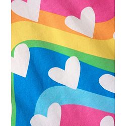 Babyhug Cotton Knit Half Sleeves Co-Ord Night Suit With Heart Print - Pink & Blue