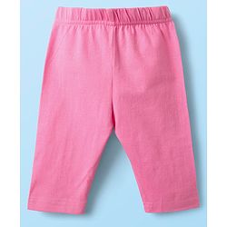 Babyhug Cotton Lycra Knit Three Fourth Fruit Printed Leggings Pack of 3 - Pink Yellow & White