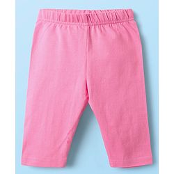 Babyhug Cotton Lycra Knit Three Fourth Fruit Printed Leggings Pack of 3 - Pink Yellow & White