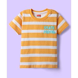 Babyhug 100% Cotton Knit Half Sleeves Striped T-Shirts with Animal Print Pack of 5 - Multicolor