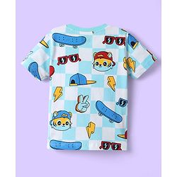 Babyhug 100% Cotton Knit Half Sleeves Striped T-Shirts with Animal Print Pack of 5 - Multicolor