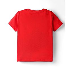 Babyhug 100% Cotton Knit Half Sleeves T-Shirt with Stripes & Smiley Print Pack of 5 - Red & Navy Blue