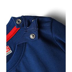 Babyhug 100% Cotton Knit Half Sleeves T-Shirt with Stripes & Smiley Print Pack of 5 - Red & Navy Blue