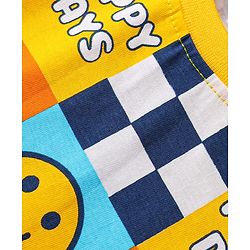 Babyhug 100% Cotton Knit Half Sleeves T-Shirt with Stripes & Smiley Print Pack of 5 - Red & Navy Blue