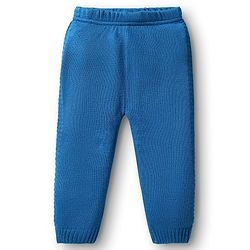Babyhug Full Sleeves Hooded Front Open Sweater Set With Stripes Design - Golden & Blue