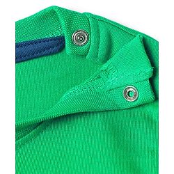 Babyhug Single Jersey Knit Half Sleeves T-Shirt & Shorts Set With Animal Print - Green & Blue