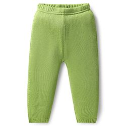 Babyhug Knitted Full Sleeves Striped Hooded Sweater Set - Light Green
