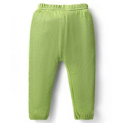 Babyhug Knitted Full Sleeves Striped Hooded Sweater Set - Light Green