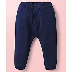 Babyhug Knit Full Sleeves Sweater Set With Stripes & Nautical Theme Design - Navy Blue