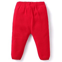Babyhug Knitted Full Sleeves Sweater Set with Chevron Design - Red