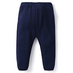 Babyhug Knitted Full Sleeves Front Open Sweater Set With Reindeer Design - Royal Blue