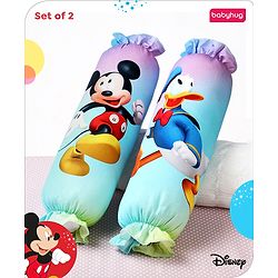 Babyhug Disney Cotton Bolsters Mickey & Friends Digital Print | Soft & Breathable| Removable Washable Cover - Purple