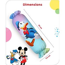 Babyhug Disney Cotton Bolsters with Mickey Face Print Set of 2 - Blue