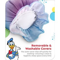 Babyhug Disney Cotton Bolsters with Mickey Face Print Set of 2 - Blue