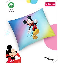 Babyhug Disney Cotton Rectangular Pillow Mickey & Friends Digital Print | Soft & Breathable| Removable Washable Cover  Purple