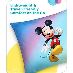Babyhug Disney Cotton Rectangular Pillow With Smiley Mickey Face Print - Blue