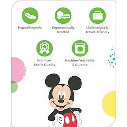 Babyhug Disney Cotton U Shape Pillow with Smiley Mickey Face Print - Blue
