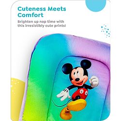 Babyhug Disney Cotton U Shape Pillow with Smiley Mickey Face Print - Blue