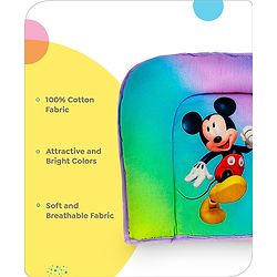 Babyhug Disney Cotton U Shape Pillow with Smiley Mickey Face Print - Blue
