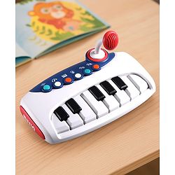 Babyhug Musical Piano with Microphone| Battery Operated|Teaching Mode| Record & Play Mode| Volume Control| Fun Lights|(Colour may vary)