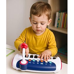 Babyhug Musical Piano with Microphone| Battery Operated|Teaching Mode| Record & Play Mode| Volume Control| Fun Lights|(Colour may vary)