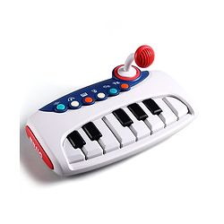 Babyhug Musical Piano with Microphone| Battery Operated|Teaching Mode| Record & Play Mode| Volume Control| Fun Lights|(Colour may vary)