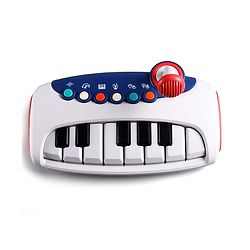 Babyhug Musical Piano with Microphone| Battery Operated|Teaching Mode| Record & Play Mode| Volume Control| Fun Lights|(Colour may vary)