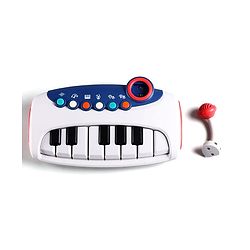 Babyhug Musical Piano with Microphone| Battery Operated|Teaching Mode| Record & Play Mode| Volume Control| Fun Lights|(Colour may vary)