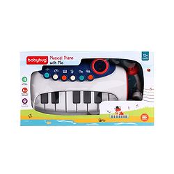 Babyhug Musical Piano with Microphone| Battery Operated|Teaching Mode| Record & Play Mode| Volume Control| Fun Lights|(Colour may vary)