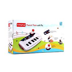 Babyhug Musical Piano with Microphone| Battery Operated|Teaching Mode| Record & Play Mode| Volume Control| Fun Lights|(Colour may vary)