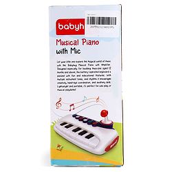 Babyhug Musical Piano with Microphone| Battery Operated|Teaching Mode| Record & Play Mode| Volume Control| Fun Lights|(Colour may vary)