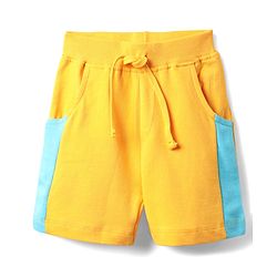 Babyhug Single Jersey Knit Half Sleeves T-Shirt & Shorts Set With Beach Print - Light Blue & Yellow
