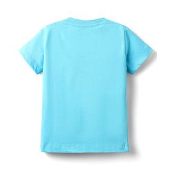 Babyhug Single Jersey Knit Half Sleeves T-Shirt & Shorts Set With Beach Print - Light Blue & Yellow