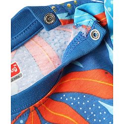 Babyhug Single Jersey Knit Half Sleeves T-Shirt & Shorts Co-ord Set with Tropical Print - Blue