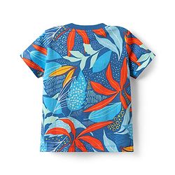 Babyhug Single Jersey Knit Half Sleeves T-Shirt & Shorts Co-ord Set with Tropical Print - Blue