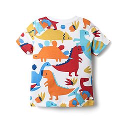 Babyhug Cotton Knit Half Sleeves T-Shirts With Stripes & Animal Print Pack Of 3 - Blue & White
