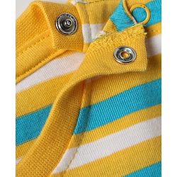Babyhug Cotton Knit Half Sleeves T-Shirts With Stripes & Animal Print Pack Of 3 - Blue & White